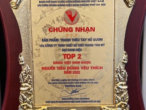 Tranh thêu tay Tân Mỹ Design đạt TOP 2 Hàng Việt Nam Được Người Tiêu Dùng Yêu Thích 2022